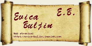 Evica Buljin vizit kartica